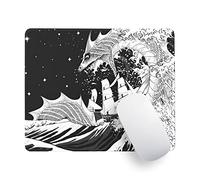 Black Sea Dragon Mouse Pad White Gaming Mousepad Non-Slip Rubber Base Large Mouse Mat with Stitched Edge Small Desk Pad for Wireless Mouse 10.2×8.3×0.12 Inch Computer Mouse Pads Home Office Working