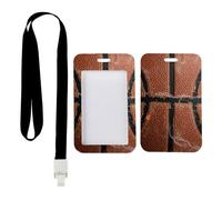 Black Seams Basketball ID Card Holders with Black Lanyard, Lanyard Card Holders, Vertical Cards Protector for Work, Vertical ID Cards Protector for Office, Nurse Accessories Paramedic Accessories