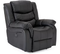 (Black) Seattle Electric Leather Auto Recliner Armchair Sofa Home Lounge Chair