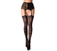 Black Secret Ballerina Animal Print Stockings [BS126], Black, M