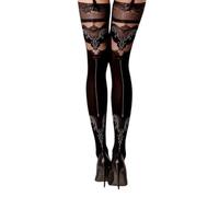 Black Secret Ballerina Prive Back Seam Hold Ups-L/XL-Grey, Black/Grey, Black/Grey, XL