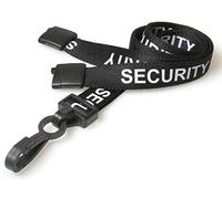 Black Security Lanyard from PCL Media ltd SIA Badge Holder Black Pre-Printed Security Lanyard with Safety Breakaway (Pack of 1)