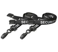 Black Security Lanyard from PCL Media ltd® SIA Badge Holder Black Pre-Printed Security Lanyard with Safety Breakaway (Pack of 2)