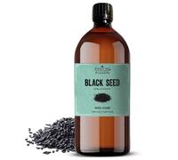 Black Seed Oil 1000ml in Glass Bottle-100% Pure Oil, Natural & Premium Black Seed Oil Known as Kalonji Oil, Cold Pressed Black Seed Oil, Black Cumin Seed Oil, Blackseed Oil Rich in Omega 3 6 & 9-Vegan