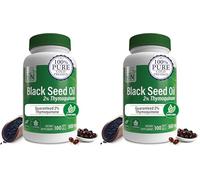 Black Seed Oil 500mg 2% Thymoquinone (10mg TQ per Serving) 100 Count - 100% Pure Cold-Pressed - Soy-Free & Non-GMO by Health Thru Nutrition (Pack of 2)