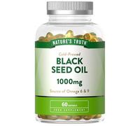 Black Seed Oil Capsules 1000mg | Cold Pressed Nigella Sativa Supplement with Omega 6 & 9 | 60 Softgels | Nature's Truth