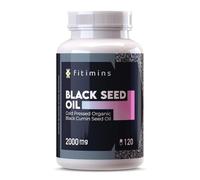 Black Seed Oil Capsules 2000mg | High Strength Thymoquinone | Cold-Pressed Virgin Oil with Omega 3, 6 & 9 | Nigella Sativa Supplement for Hair, Acne & Skin | 2 Month Supply, 120 Softgels | Fitimins