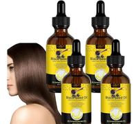 Black Seed Oil Cold Pressed - 100% Pure & Natural Wonder Growth Oil for Hair & Skin, Antioxidant-Rich Vegan Hair Growth to Nourish Scalp, Support Stronger Shinier Hair, Hydrate & Smooth Skin (4pcs)