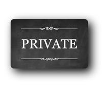Black Self-Adhesive "PRIVATE" Sign for Indoor/Outdoor Use - High Strength Backing, Easy Installation, 140mm x 90mm, Ideal for Doors, Gates, Fences