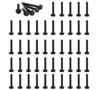 Black Self Drilling Screws M4.2 x 25 mm, Flanged Hex Washer Head, 410 Stainless Steel Screws, Self Tapping Fasteners Bolts for Plastic Wood Furniture Metal and Drywall, 50 Pcs