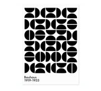 Black Semi-Circles Poster, Bauhaus Print, Framed Abstract Art, Mid-Century Wall Art, Modern Home Decor, Gift Idea, Archival Matte, A3 (Print Only) - 42x29.7cm