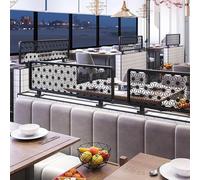 Black Semi-Privacy Desktop Partition Divider for Dining Areas - Decorative Restaurant Countertop Screen 100cm Ideal for Creating Cozy Spaces & Enhancing Ambiance