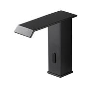 Black Sensor Taps for Wash Basin - Battery Powered Waterfall Mixer Faucet for Bathroom Hot & Cold Water Eco-Friendly Easy Installation Modern Design