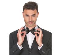 Black sequin bow tie for adults