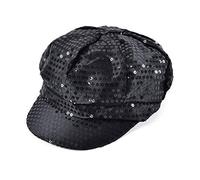 Official Forum BH540 Black 70S Style Sequin Cap Hats Disco