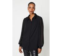 Black Sequin Collared Shirt Principles Black 18