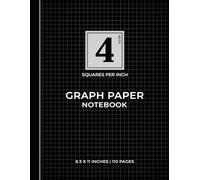 Black Series Graph Paper Notebook - 4 Squares Per Inch | Premium Matte Black Cover for Engineers, Architects, and Designers: Professional Drafting & ... Notebook | Precision 4x4 Grid | 8.5" x 11"