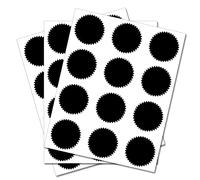 Black Serrated Edge Circles Vinyl Stickers self Adhesive Pack of 100 - Removable Waterproof Durable Digitally Cut to The Sticker Shape (42mm, Black)