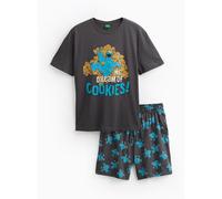 Black Sesame Street Cookie Monster Print Shortie Pyjamas XXL
