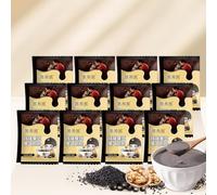 Black sesame walnut black bean powder,healthy nutritious breakfast porridge,instant meal replacement,whole grain food,snack food,ready-to-eat soup,delicious snack gifts (35g*12bags)