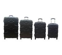(Black, Set of 4) Hampton & Stewart Hard Shell Extra Large Suitcase