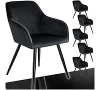 tectake Accent chair Marilyn | Set of 6 with black legs - black