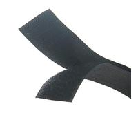 Black Sew On Hook and Loop Tape Set with Non-Adhesive Back Nylon Fabric Fastener 3cm-10m