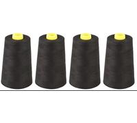Black Sewing and Overlocking Thread Cones, 4 Pack