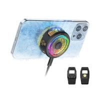 Black Shark FunCooler 5 Magnetic Phone Cooler for Gaming, Portable Mobile Phone Cooler with RGB Lighting, Mobile Phone Cooling Fan for iPhone Magnetic Series/Android/Tablet/iPad (Black)