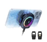 Black Shark Magnetic Phone Cooler 5 Pro - 18 Addressable RGB LEDs, Detachable Grip, APP-Controlled Thermostatic Cooling Fan for iPhone MagSafe/Android/iPad -Gaming/Streaming/Photography