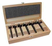 Black Shark Pro Forstner Drill Bit Set 6 Pieces Diameter 20-25-30-35-40-50 mm Length 90 mm in Wooden Case