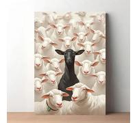 Black Sheep Among White Sheep Pictures Canvas Wall Art Cute Unique Aesthetic Print Painting For Living Room Decor Posters(30x40cm/Frameless)