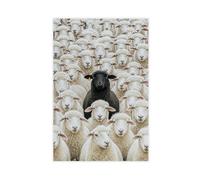 Black Sheep Canvas Poster Bedroom Decor Landscape Office Room Decor Gift 16x24inch(40x60cm)