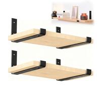 Black Shelf Bracket, 4PCS 6 Inch Heavy Duty Shelf Brackets L-Shape Right Angle Corner Brackets - Wall Mounted Shelf Brackets with Matching Screws and Anchors