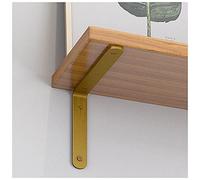Black Shelf Bracket, 90° Right-Angle Metal L-Shaped Support, Wall-Mounted Floating Shelf Bracket for DIY Storage, Includes Screws (25x15cm/9.8x5.9in)