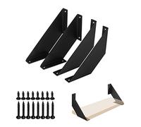 Black Shelf Bracket Metal 10cm 4 Pieces, Heavy Duty Shelf Brackets & Supports Shelving Brackets , 90 Degree Shelf Bracket Wall Mounted