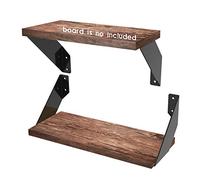 Black Shelf Brackets 6 inch Flat Angle Curved Floating Industrial Shelves Decorative Shelf Brackets Upside Down 6, 8,10, 12, 14 Inch