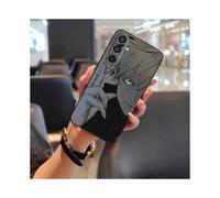 (Black Shell-Gradient Blue Eyes, Samsung M16 5G/SM-M166P/F16 5G) Suitable for Samsung mobile phone cases for men and women, digital solid color textured anime Spider-Man mobile phone cases