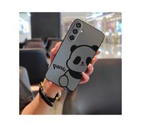 (Black Shell-Gradient Sitting Panda, Samsung M56 5G/SM-M566B) Suitable for Samsung mobile phone cases for men and women, digital solid color textured anime Spider-Man mobile phone cases