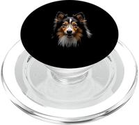 Black Shetland Sheepdog Dog Sheltie Face PopSockets PopGrip for MagSafe