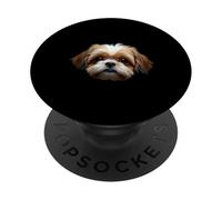Black Shih Tzu Dog Shih Tzu Face PopSockets Adhesive PopGrip