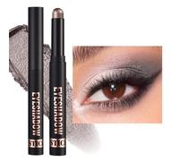 Black Shimmer Eyeshadow Stick Cream Eye Shadow, Cold Brown Glitter Eyeshadows Pencil Crayon Brightener Pen, High Pigmented Eyeliner, Cruelty Free Smooth Easy to Color for Eyes Makeup