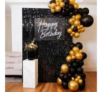 Black Shimmer Wall Backdrop, 24 Panels, 6x4 Ft Photo Backdrop | wedding backdrop birthday backdrop party decoration photo booth backdrop bridal shower baby shower event decoration