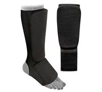 Black Shin & Instep Elasticated Shin pads Karate Muay Thai MMA, Taekwondo. kids kickboxing shin and instep pads. Adult elasticated shin and instep pads (small / 7-9yrs)