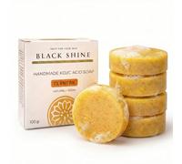 Black Shine Kojic Acid Soap (4 Pack) - Natural Skin Brightening Soap - Face & Body Cleansing Bar for Smooth, Radiant, and Even-Looking Skin.