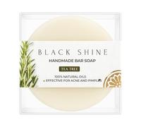 BLACK SHINE Tea Tree Oil Bar Soap | Natural Cleanser for Face & Body Blemishes & Oily Skin | Vegan Handmade Soap with Coconut, Olive & Shea Butter for Men & Women (4 Pack)