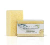 Black Shine Turkish Hammam Exfoliating Sponge-Infused Soap Bar (Pack of 4)- Loofah Body Scrubber for Shower - Gift-Ready Bathroom Essential,(Goat Milk)