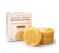 Black Shine Turmeric and Kojic Acid Soap Bars (2 Pack) - Daily Face and Body Cleansing Bar for Radiant and Even Looking Skin Tone - With Moisturizing Glycerin