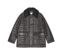 Black Shiny Quilt Midi Jacket 2XS/XS