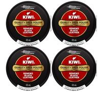 Black Shoe Polish by Kiwi 50ml, Shines & Protect Leather, Pack of 4